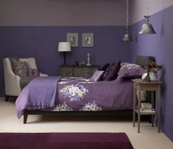 Purple Walls With A Yellow Undertone Floor