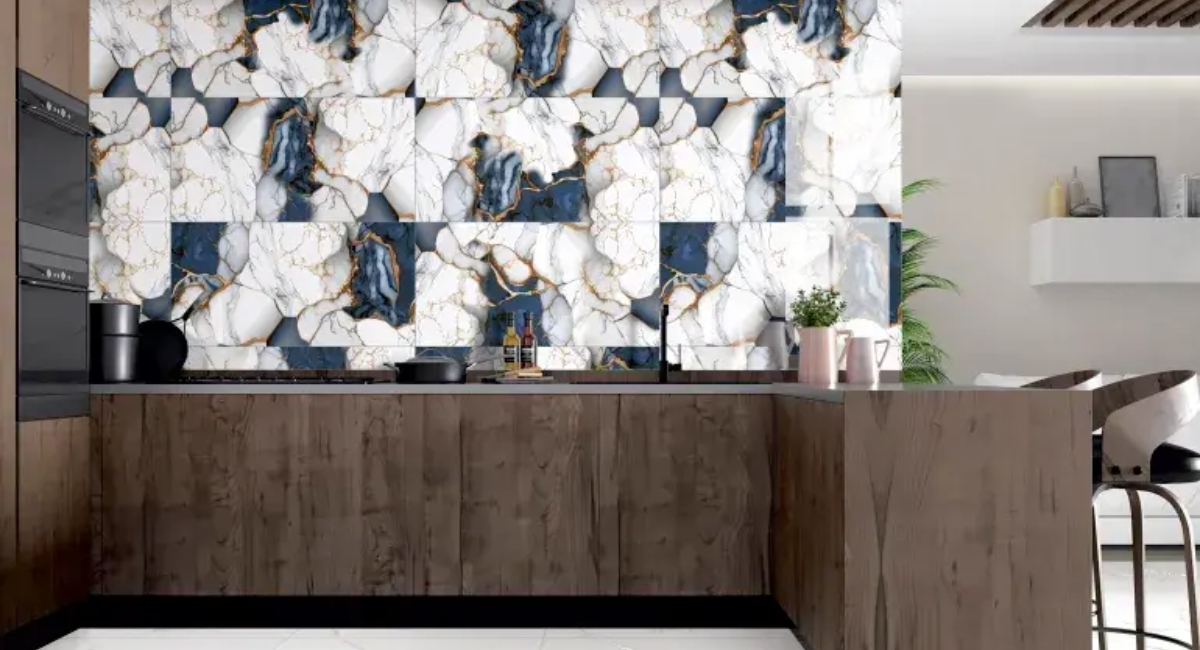 DR Carving Endless Statuario Gold Vein wall and floor tile with matte and carving finish, featuring elegant marble-inspired gold veining for luxurious interiors.