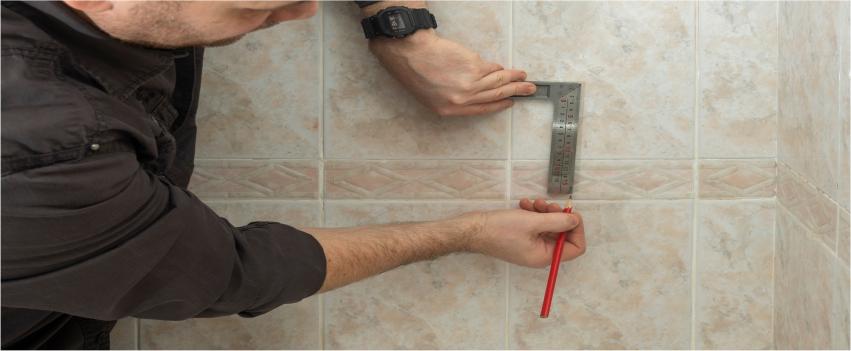 marking a point in tile before drilling
