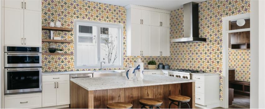 yellow colour tile for kitchen