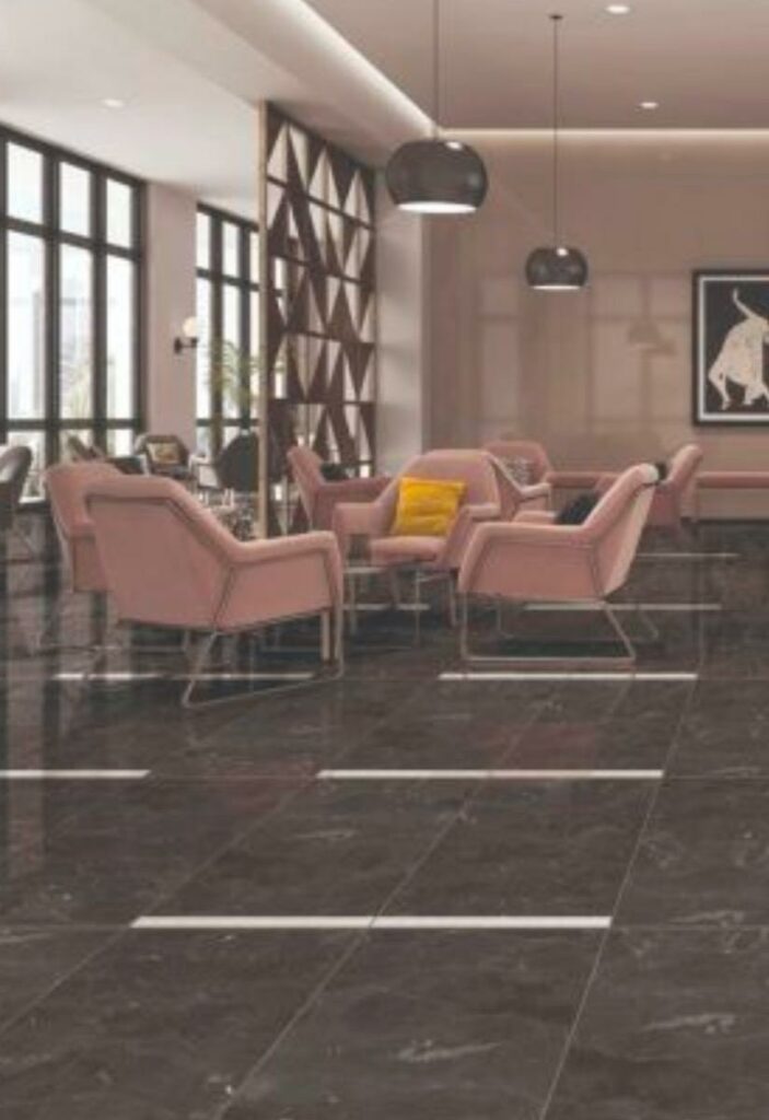 black vitrified tiles for restaurant 