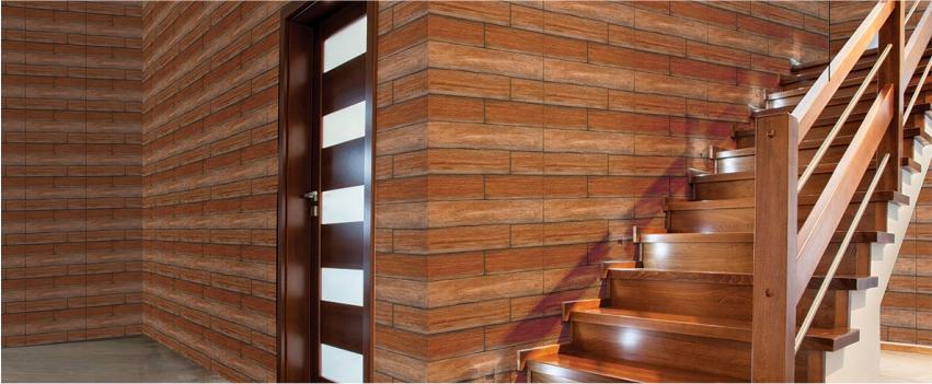 3d/ wood look elevation tiles for stair wall