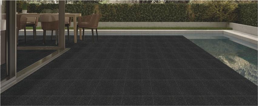 Black outdoor tiles