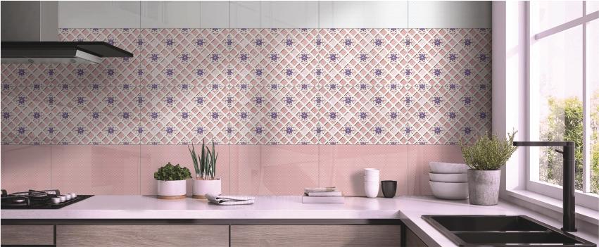 pink kitchen backsplash design