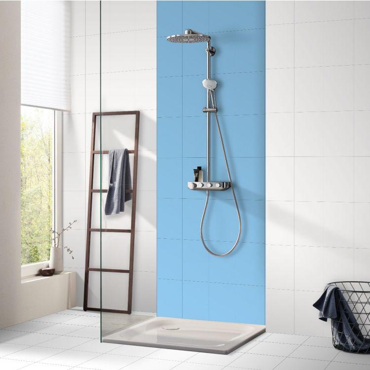 blue ceramic tile for bathroom