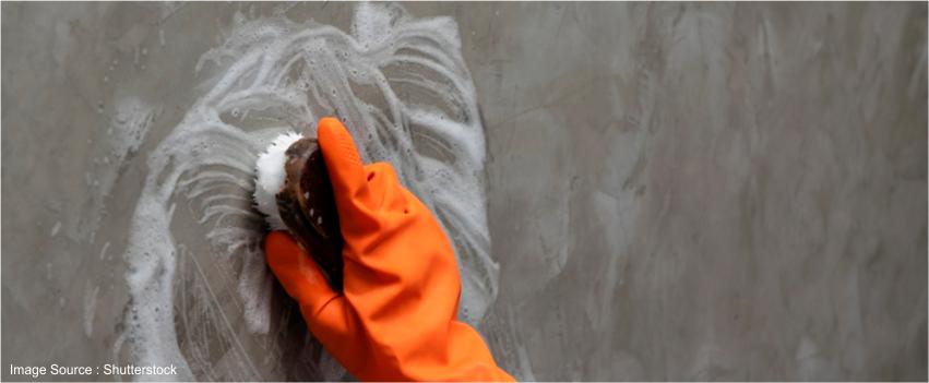 Brushing a wall