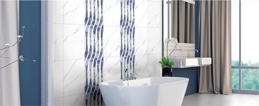blue pattern tiles for bathroom