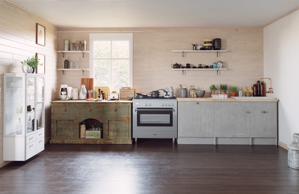 combination of modern and traditional kitchen 