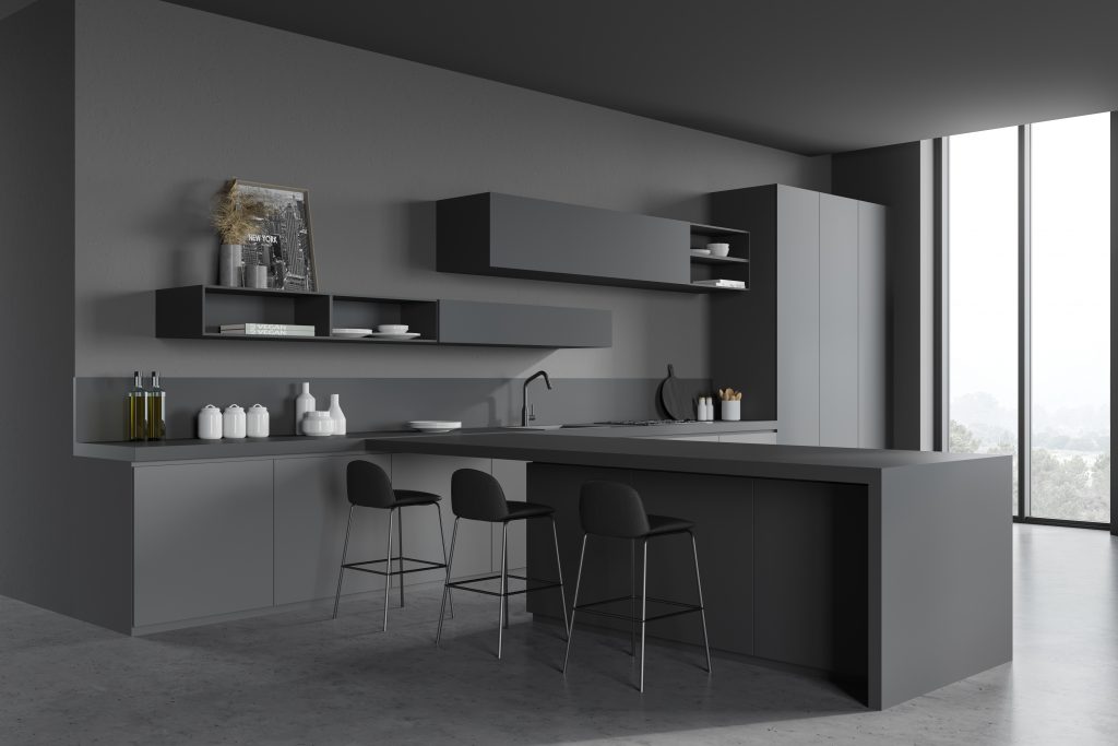 charcol colour kitchen design