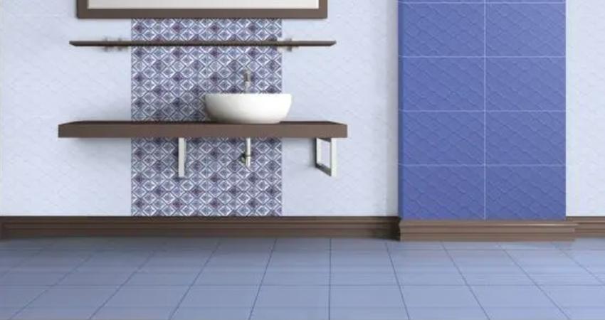 blue pattern tile for bathroom