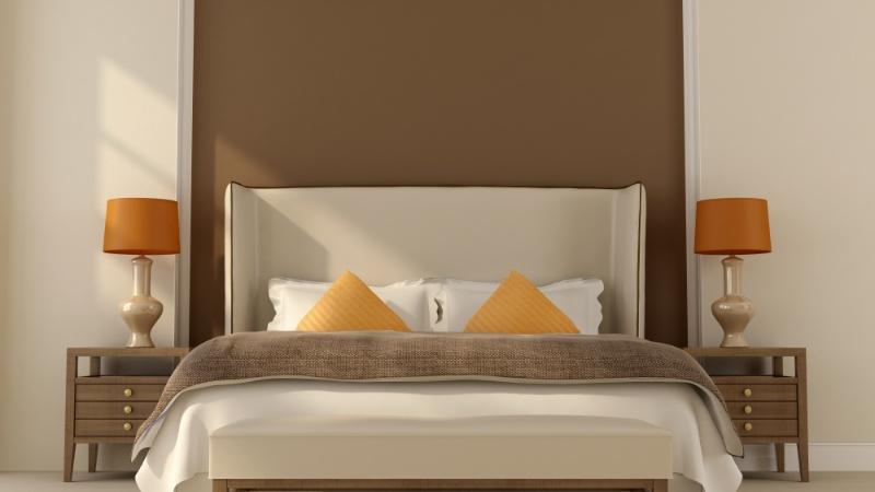 Brown and Cream two colour combination for bedroom wall