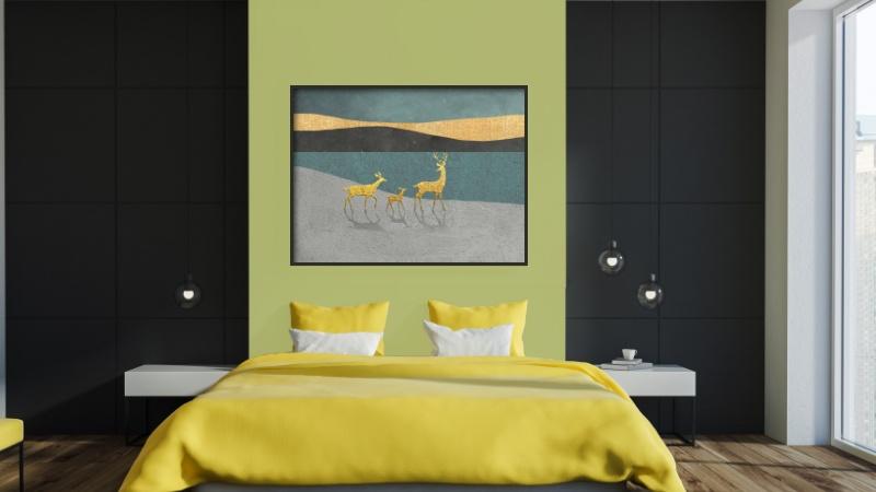 Charcoal and Mint colour combination for bedroom wall