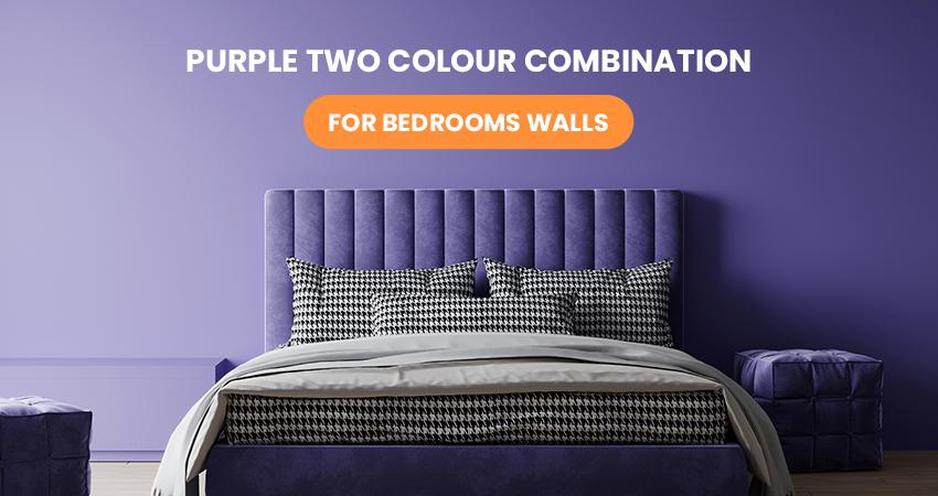 Purple two colour combination for bedroom walls