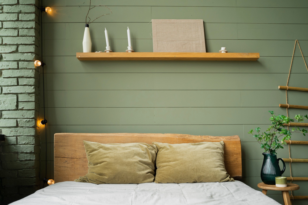 bed back wall with Functional Elements