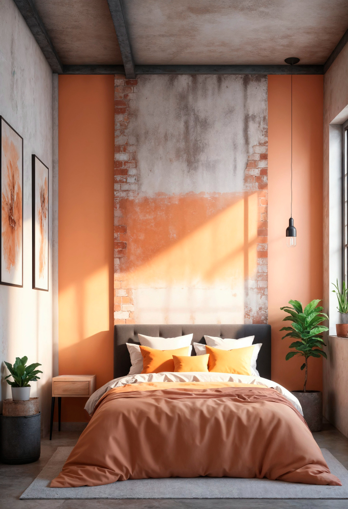 Statement back wall for bedroom