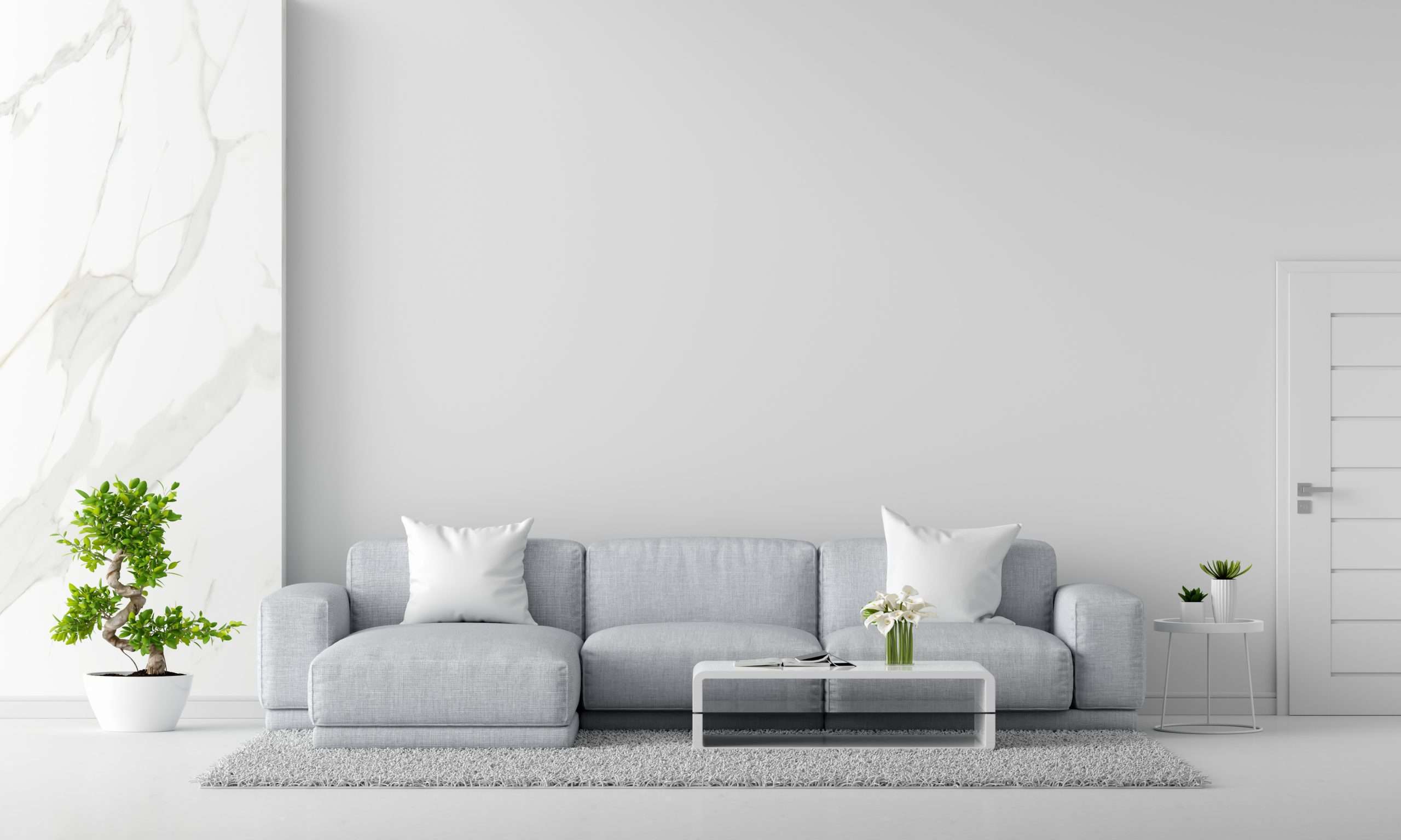White shop interior design