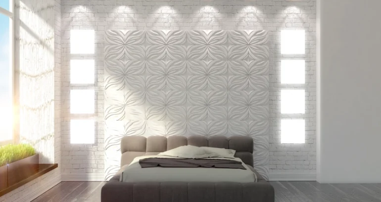 3D bedroom back wall design