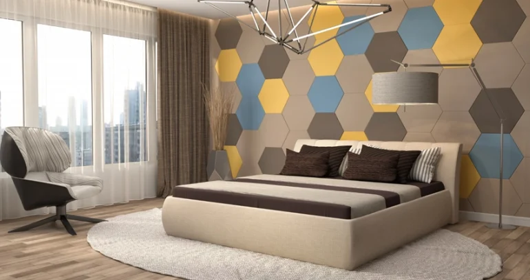 tiles on bedroom back wall