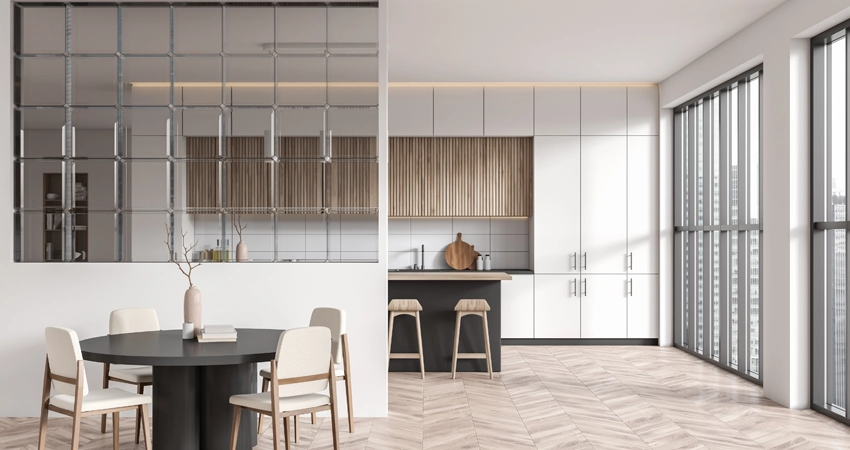 Transparent Modern Kitchen Partition Design