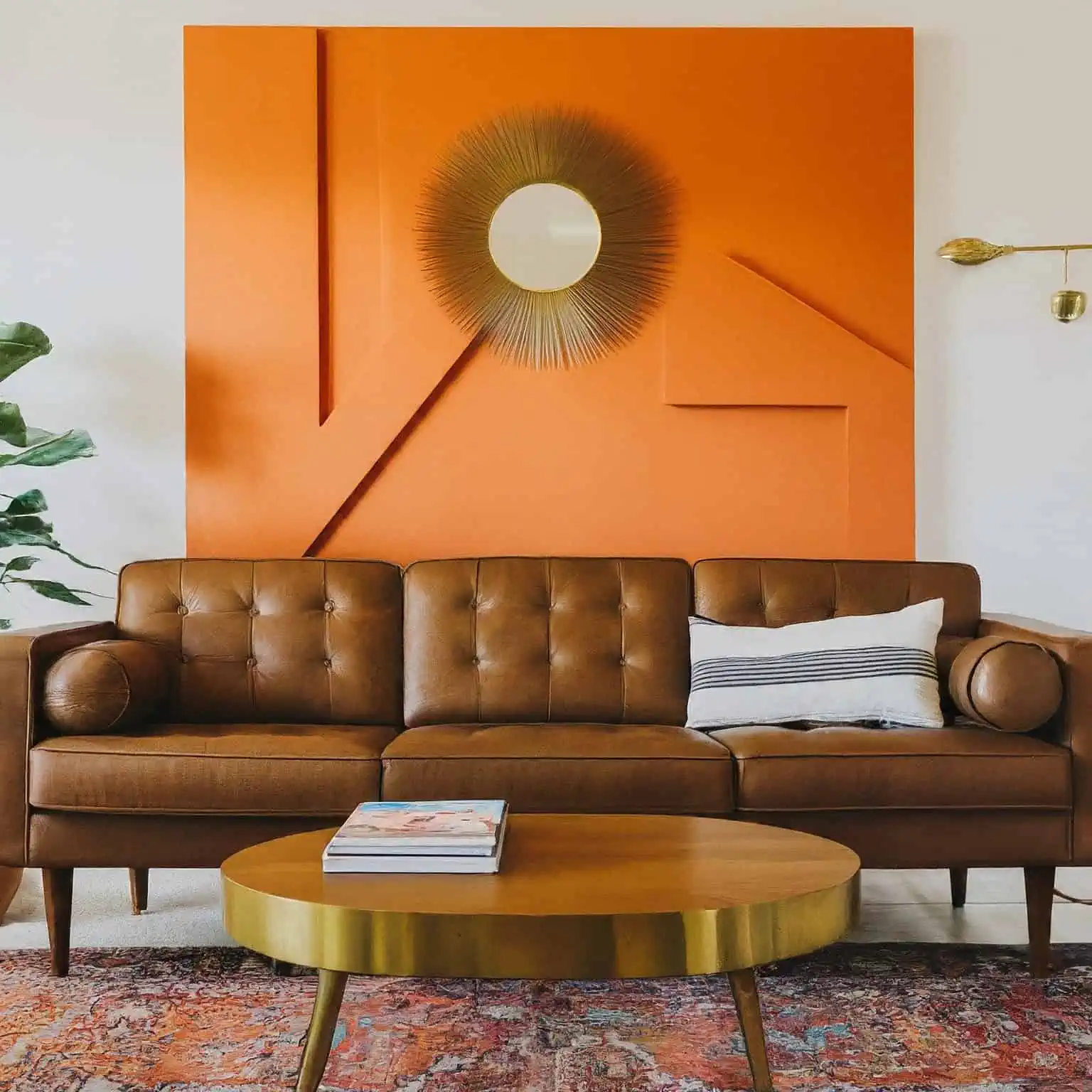 Orange wall in living room