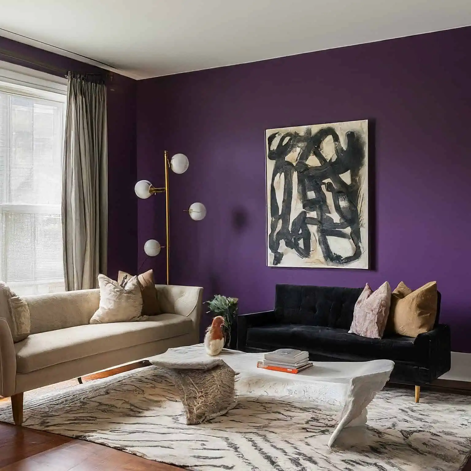 Purple Wall in living room