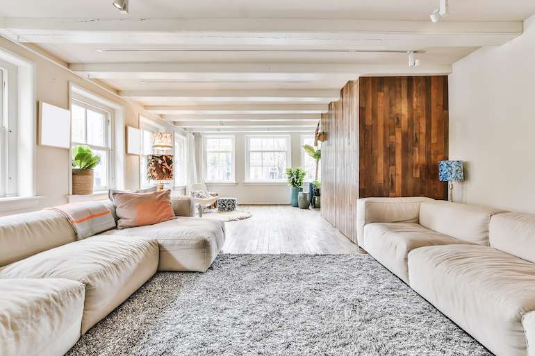 White and Cream Colour Combinations for Simple Indian Hall