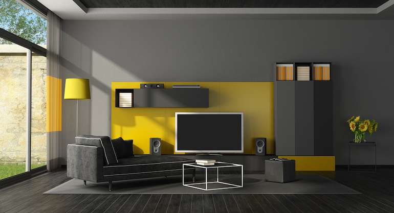 Abstract and Geometric-Inspired TV Stand Design Idea