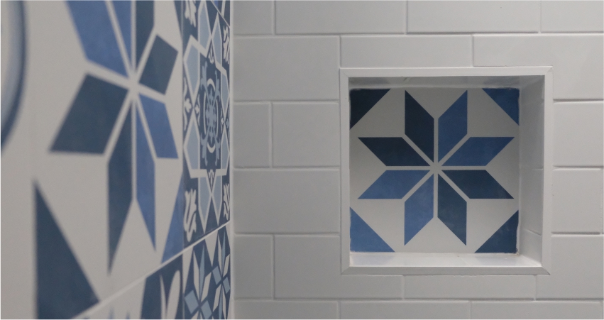 Shower Niche with Tile pattern