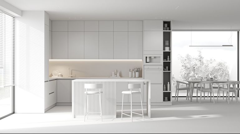 All White Kitchen with White Interior