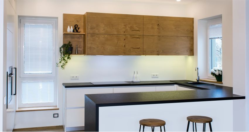 Open kitchen counter design:Peninsula idea