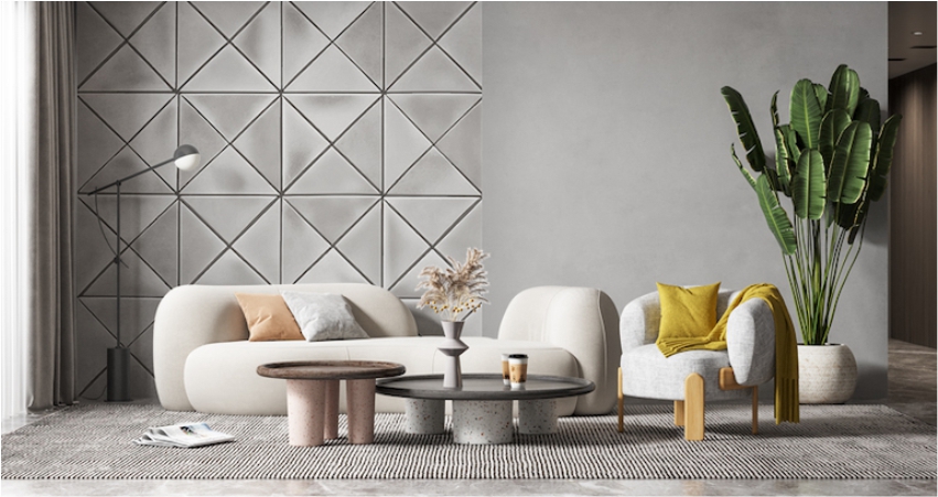 Shades Of Grey Half Wall Tile Design