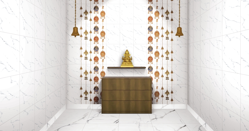 Patterned tiles for india pooja room