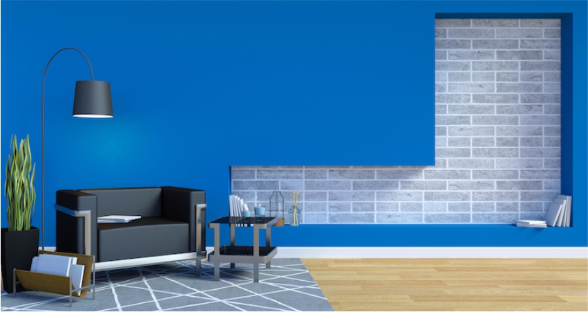Half niche wall design idea for living room wall