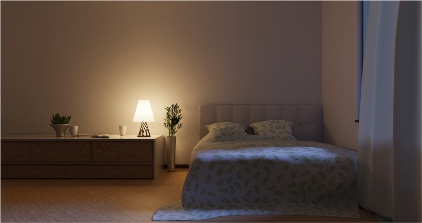 light and shadow idea in bedroom