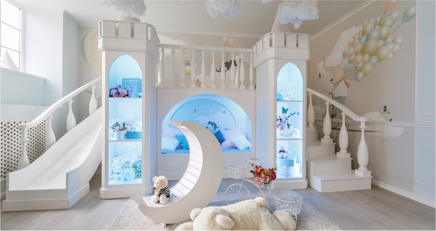 slide in kids bedroom