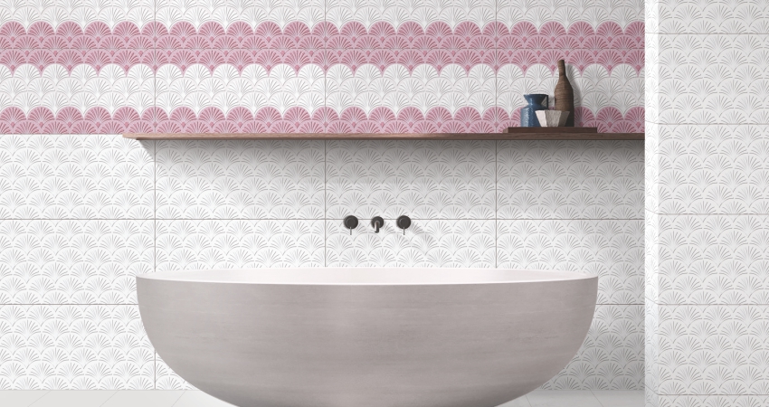 Using Pattern Tiles for Barbie Theme Washbasin