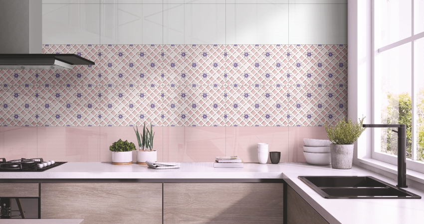 Pink Texture Tiles for Barbie Theme Kitchen