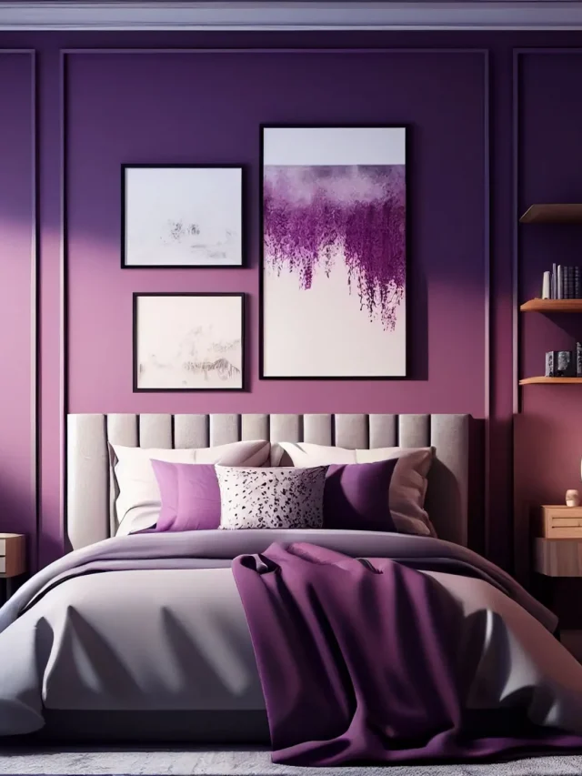 Purple Two Colour Combinations For Bedroom Walls