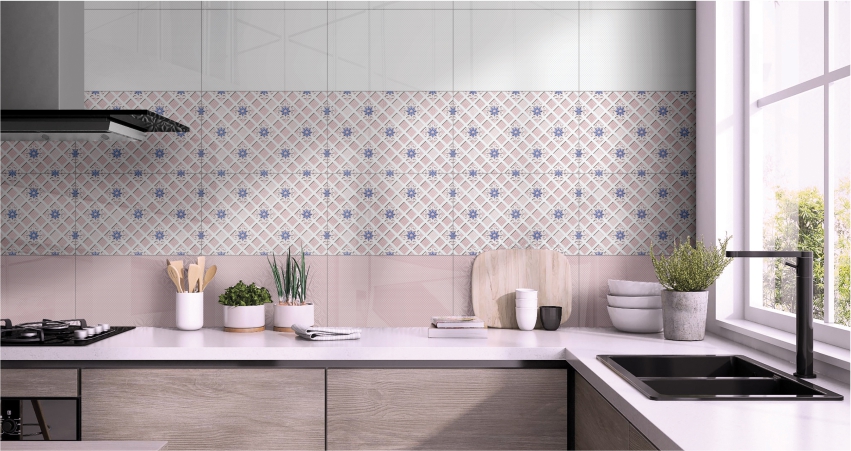 combine pink tiles with white