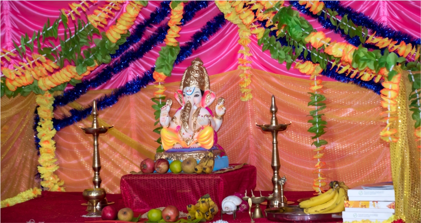 Ganpati decoration ideas for home without thermocol