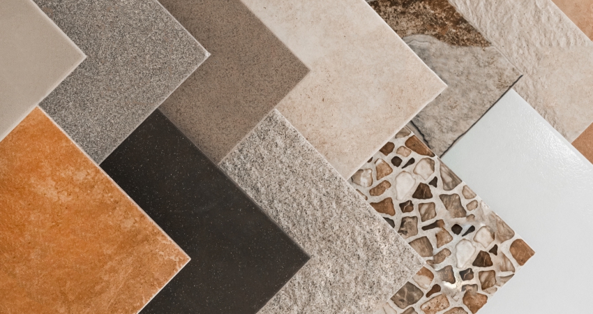 A close up of a variety of tiles in different colors.
