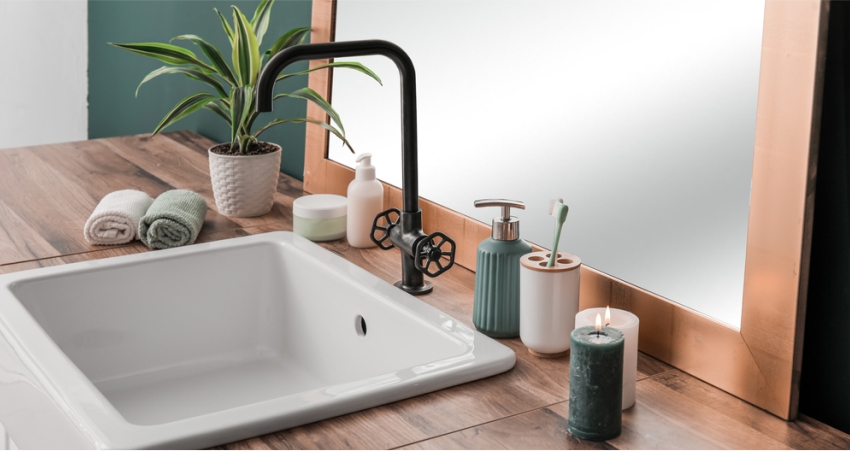 Table-top wash basin counter design