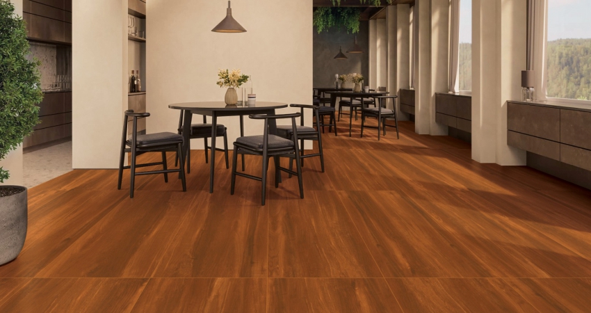 An image of a wooden floor in a kitchen.