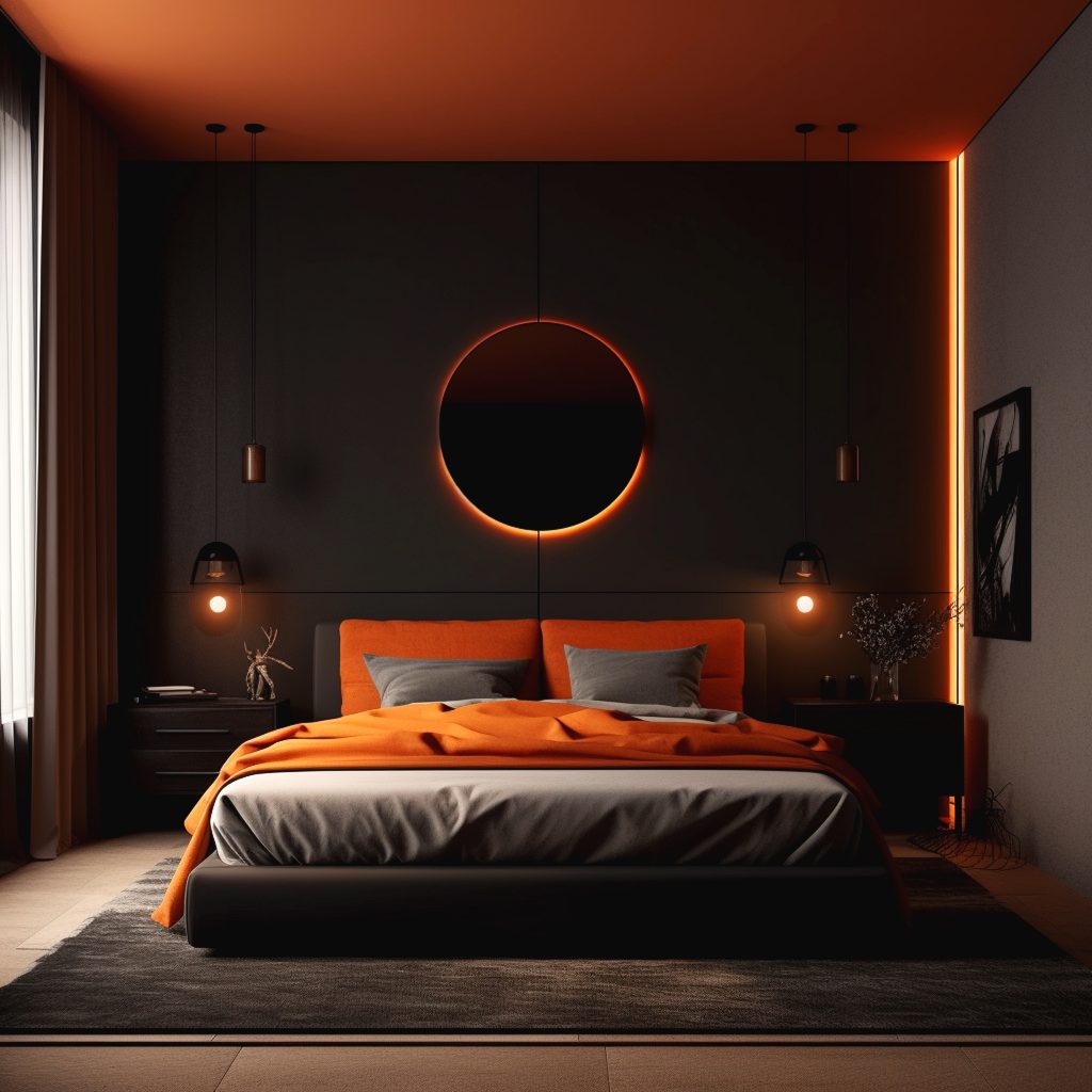 Matte Black With Persimmon Orange Colour Combination
