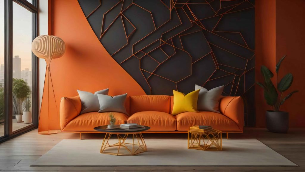 An Orange Patterned Wall 