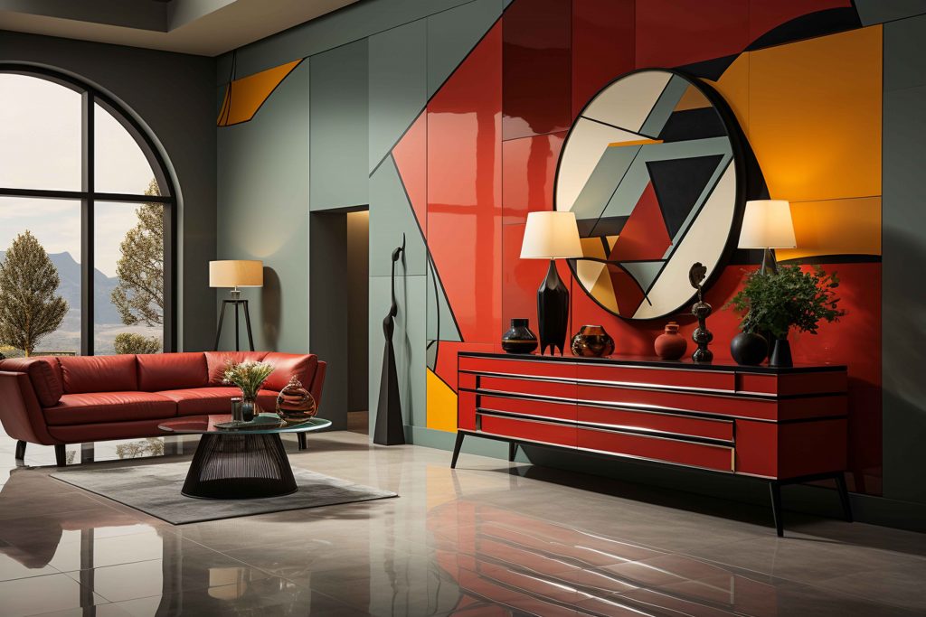  A Unique Look With A Combination Of Paint And Wallpaper 