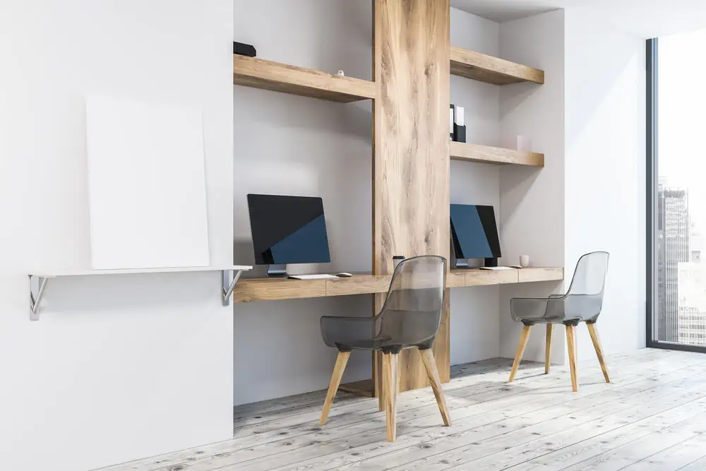 study table for Couples with Open Shelves