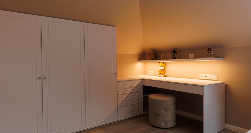 Wardrobe With Study Table Design Ideas