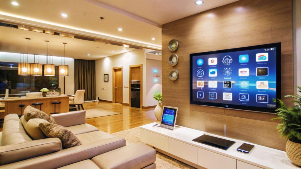 iving room partition with tv unit 