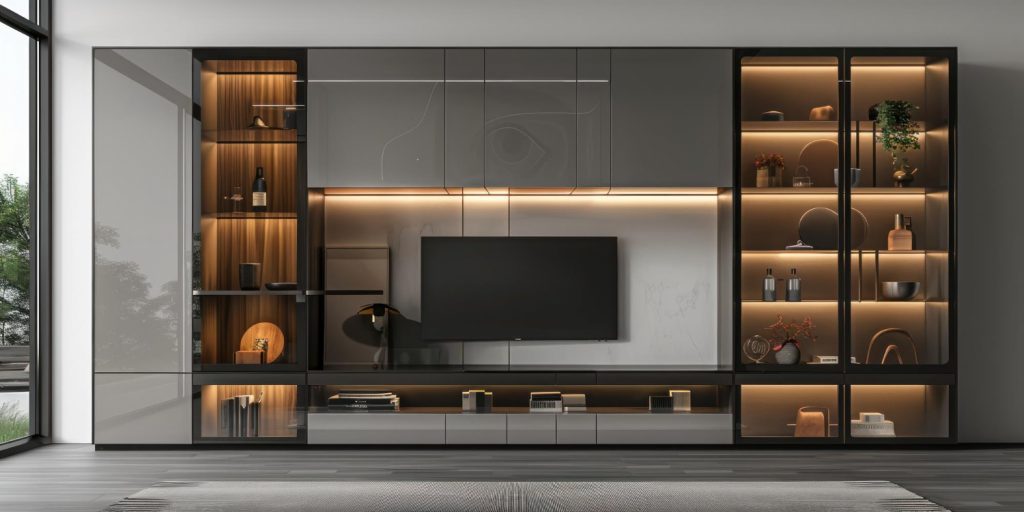 Glass TV Cabinet Designs for Living Room